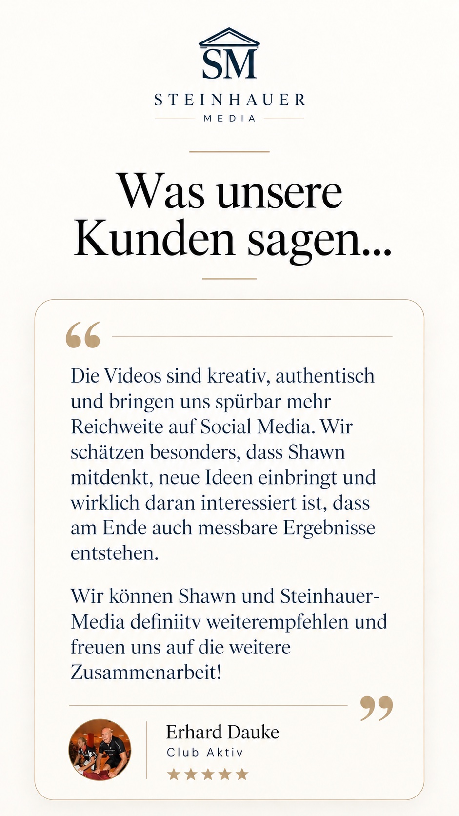 Kundenstimme von Erhard Dauke, Club Aktiv