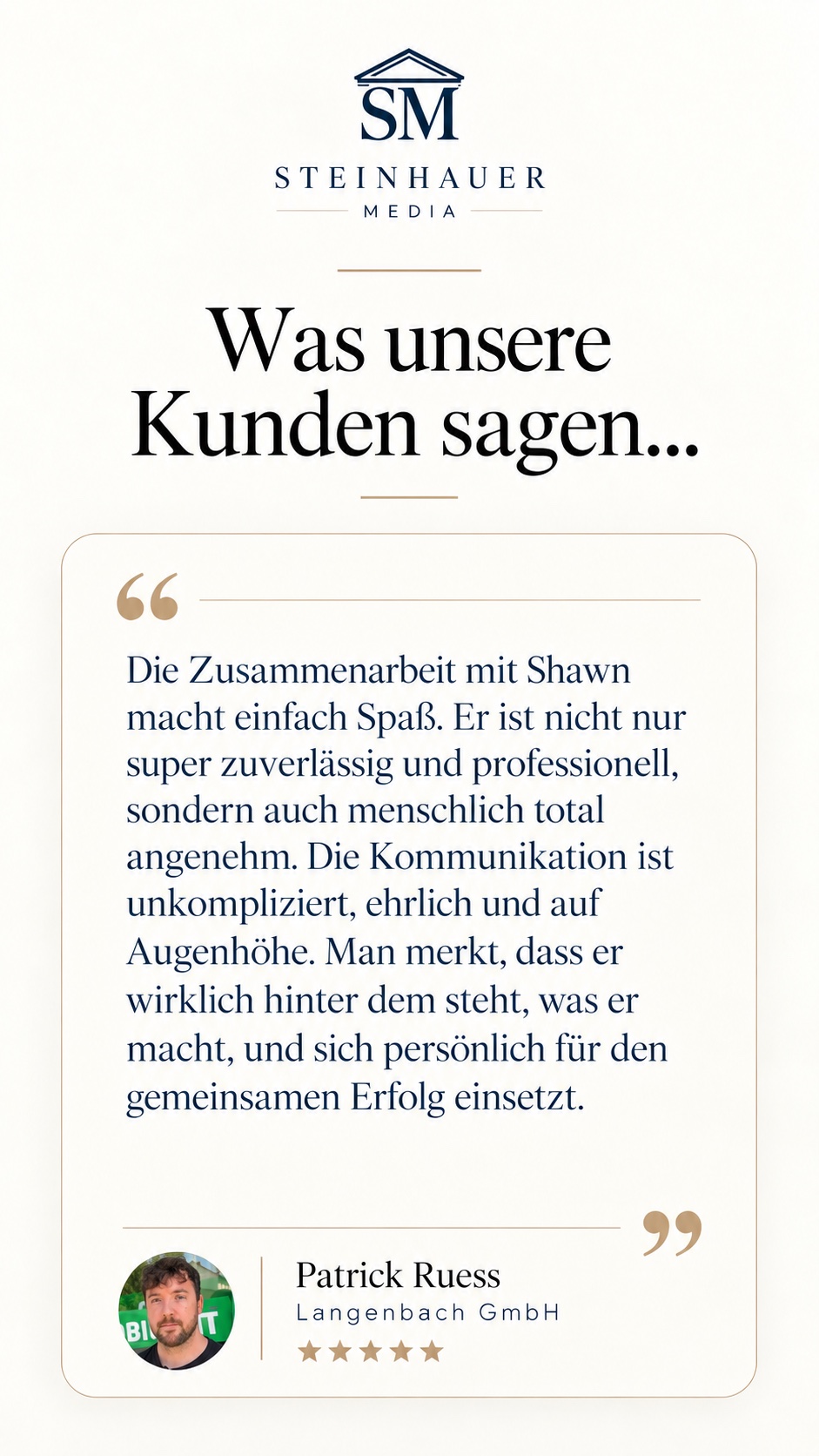 Kundenstimme von Patrick Ruess, Langenbach GmbH